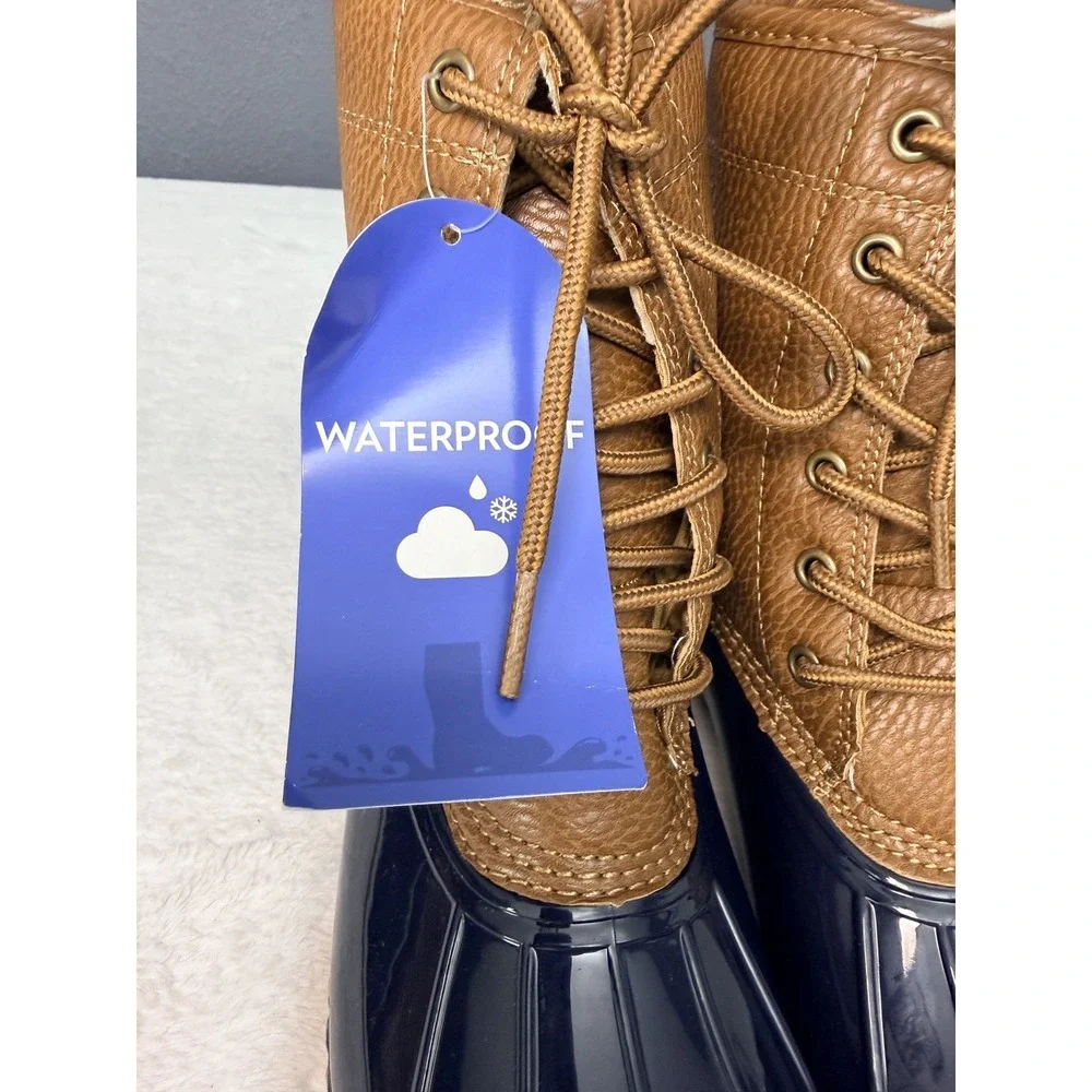 JBU Jambu Women's Maplewood Navy/Tan Waterproof Duck Boots New w/Box Size 7M